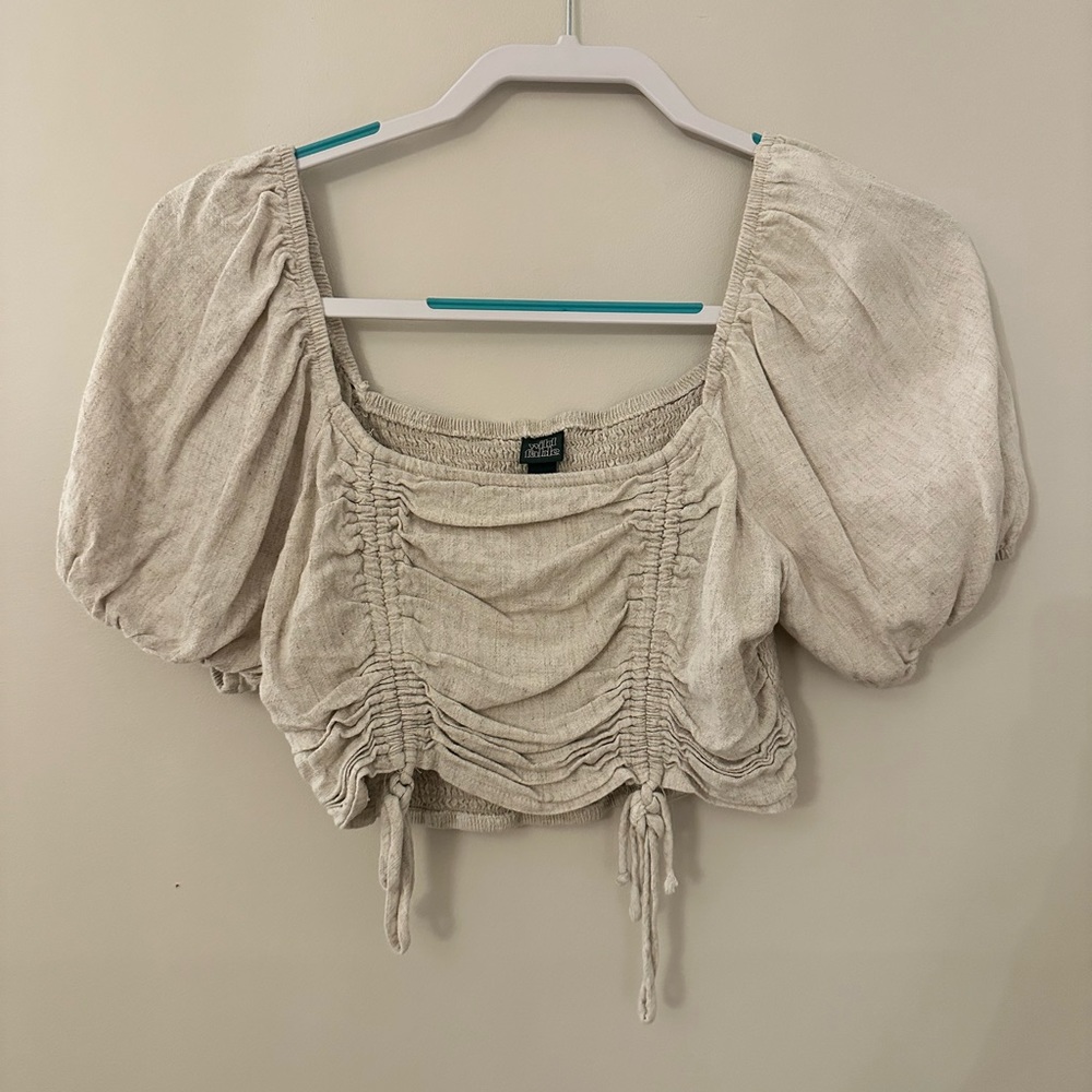 CROP PUFF SLEEVE TOP